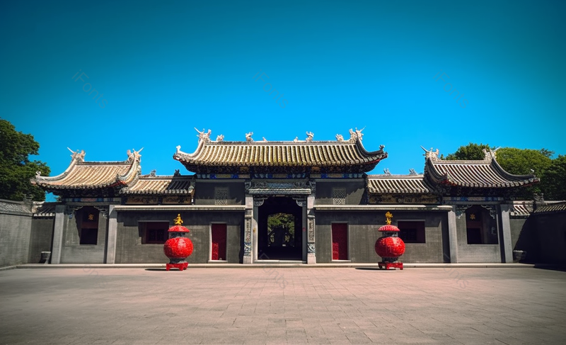 天津广东会馆中国传统文化建筑古建筑门前空旷的广场实拍图像摄影,高清,摄影图,摄影图片,图片大全,摄影图免费下载